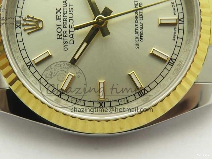 MiroTime 0519 DateJust 36 SS YG 126233 ARF 1:1 Best Edition Silver Dial Stick Markers on SS YG Jubilee Bracelet SH Elegant 3430